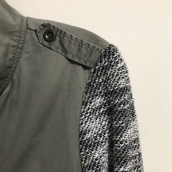 SLOOSH  Khaki Lightweight Safari Jacket w/ Knit Sleeves - Picture 5 of 15